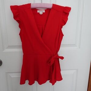 Monteau Vibrant Red Blouse